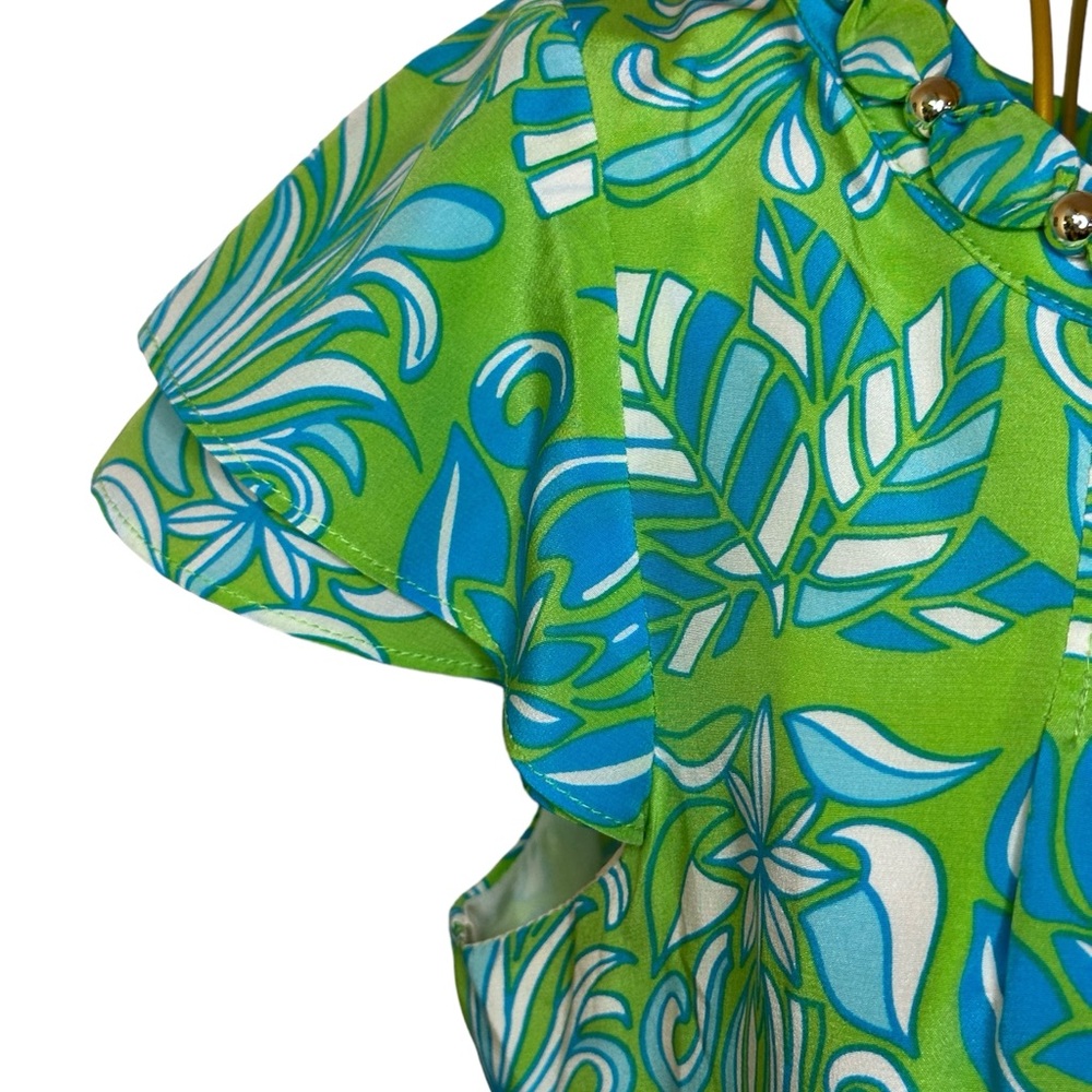 Lilly Pulitzer Joanna Limeade Silk Dress Size 4 - Picture 8 of 13